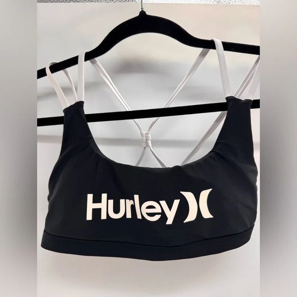Hurley Tops - Hurley Black Logo Sports Bra Small